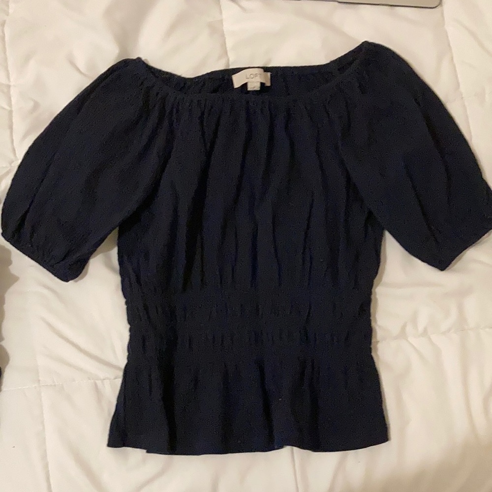 Loft navy off the shoulder blouse size XS